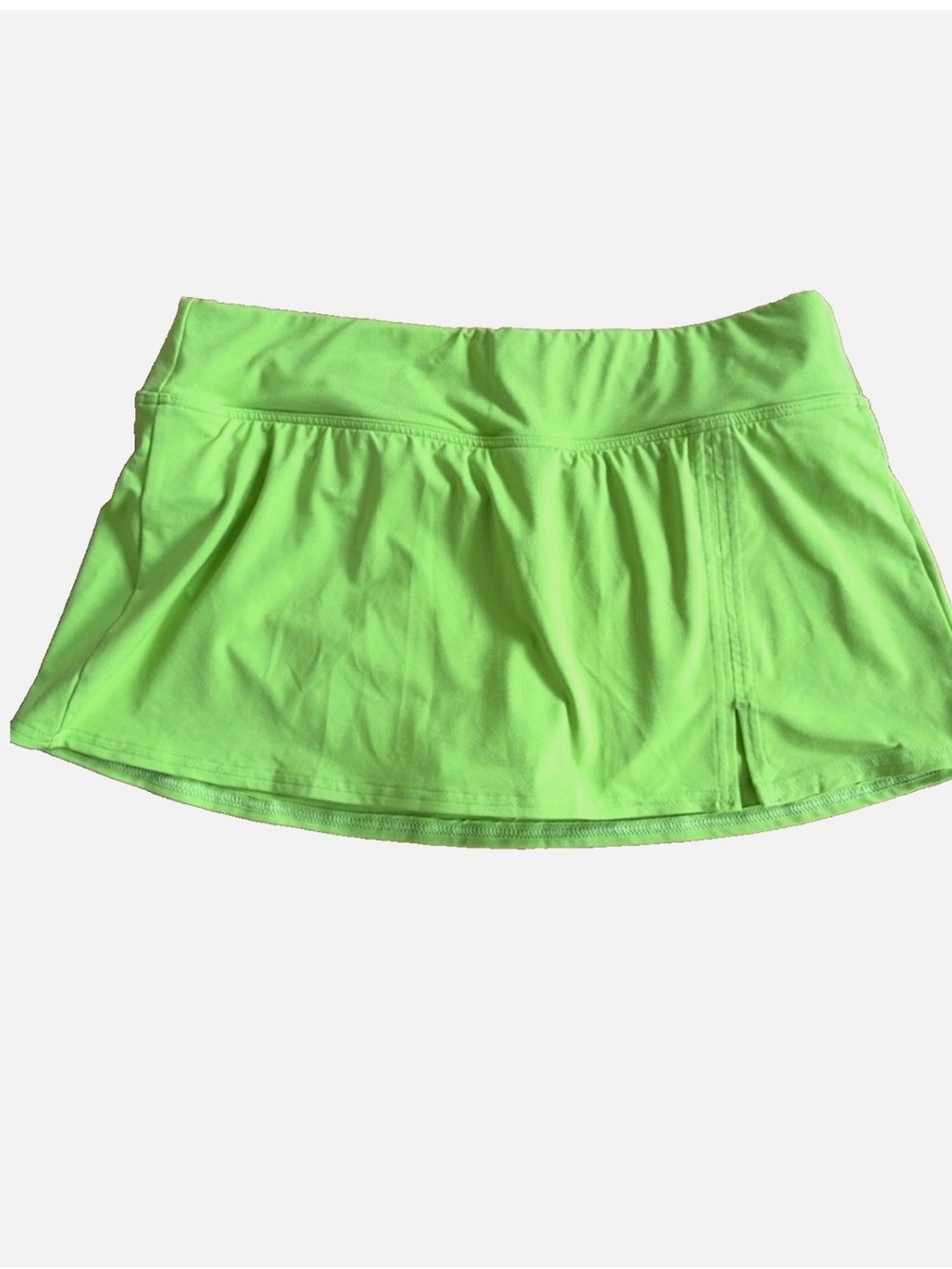Lands’ End Swim Skort Petite 8 Lime Green Built In Briefs NWOT
